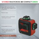 Futech MultiCross 3D Compact Multi-Linienlaser - Grün | Aktions-Set mit Line Tracer Empfänger + 180cm Stativ