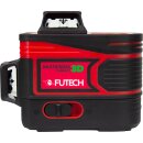 Futech MultiCross 3D Compact Multi-Linienlaser - Grün | Aktions-Set mit Line Tracer Empfänger + 180cm Stativ